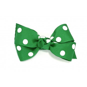 Green (Emerald Green) Polka Dots Bow - 3  inch